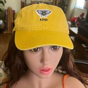 #1259+Yellow Bee Kind Hat Cap